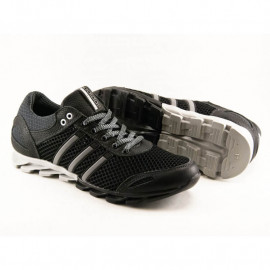 Літні кросівки Adidas сітка чорний с сірим.